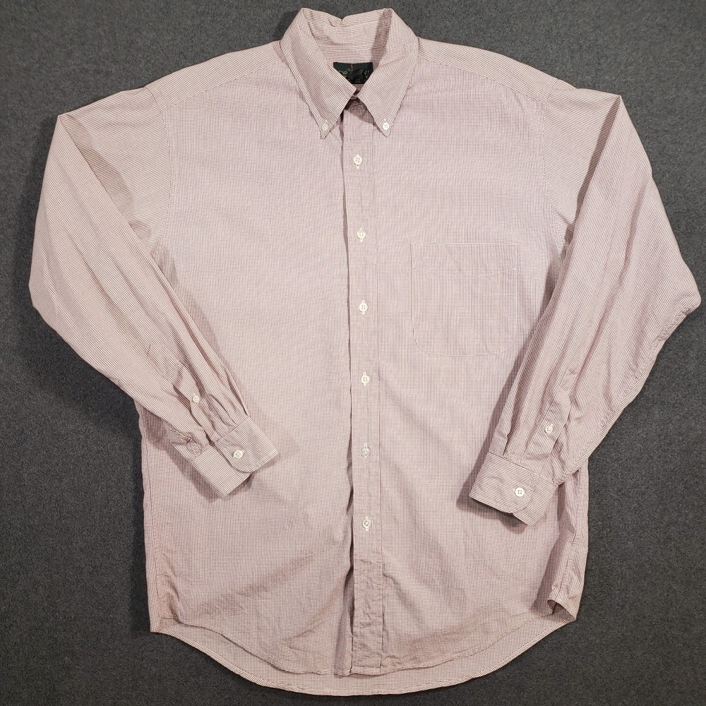 J.Crew Oarsman Shirt Mens 15-33 Red Check Button Down Long Sleeve Vintage Cotton
